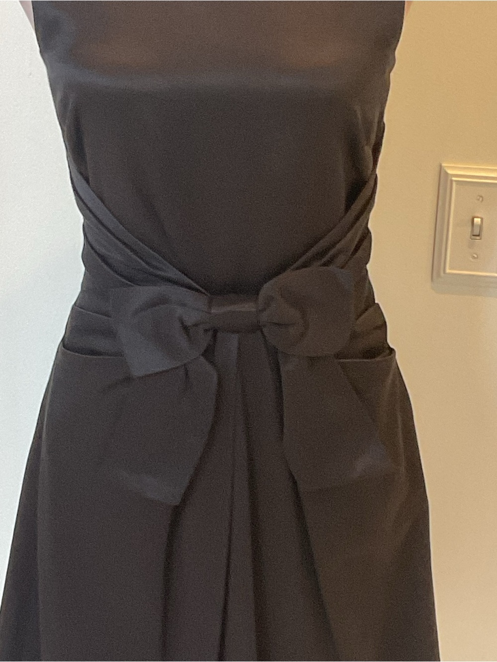 kate spade Black Sleeveless Bow-Waist Mini Dress - Picture 3 of 9